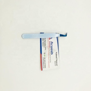 Haute qualité personnalisé 90 degrés bébé bleu pince à épiler en acier inoxydable durable avec pointe en fibre pour Extension de cils en gros - Product Image 6