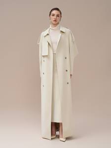 Minimaliste qualité femmes manteau hiver avant boutons Eunice Trench Coat 45% Rame 55% polyuréthane étiquettes personnalisées et étiquettes blanches - Product Image 4