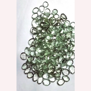 156 piezas de amatista verde natural de 10mm a 20mm de corte de Rosa irregular ovalado 525 Ct lote Iroc ventas prasiolita piedra trasera plana US $88 para todos - Product Image 4