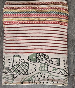 Paréo de plage extra large en coton biologique 100% imprimé à la main avec des motifs floraux en soie zari indienne, respectueux de l'environnement - Product Image 2