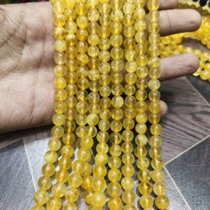 Collier statement en argent sterling avec perles de citrine jaune de 8 mm, cadeau de mariage pour elle, bijoux en cristal de guérison faits à la main - Product Image 2