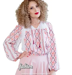 Women Explosive Attractive Summer Tunic & Tops For Party Wear Embroidery Bohemian Long Sleeve Plus Size Lady Dress