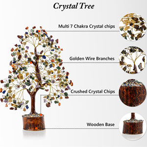 Arbre de vie en cristal multi-pierres en gros, 300 perles, pierres précieuses, pierres de guérison, arbre de cristal grand modèle, arbre de cristal 7 chakras, décoration - Product Image 2