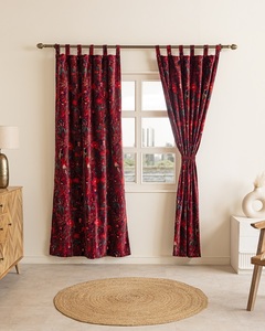 Rideaux de fenêtre en velours élégants-Décoration intérieure de luxe toutes saisons occultante écologique d'Inde - Product Image 1