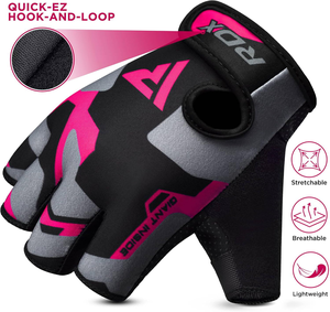 Gants de sport professionnels unisexes WEAVEON à demi-doigts, respirants, avec poignées en PU, sangle de poignet réglable, musculation - Product Image 5