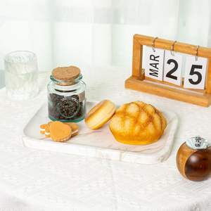 Plateau de vanité classique à un niveau en marbre blanc pour bijoux et vaisselle, organisateur multifonction portable pour salle de bain et bureau - Product Image 6