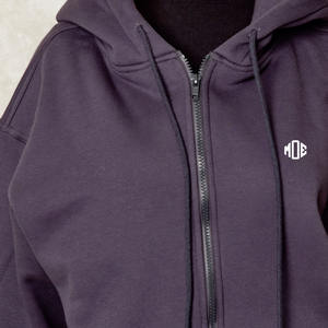 Sweats à capuche surdimensionnés personnalisés pour femmes, vente en gros, logo personnalisé, marque privée, ensemble de vêtements de rue en molleton à fermeture éclair pour les marques de vêtements américaines - Product Image 4