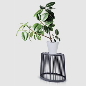 Cesto da giardino CLUBO 55L con supporto - tavolino decorativo, dimensioni (mm) 568x348x450, colore Antracite - Product Image 5