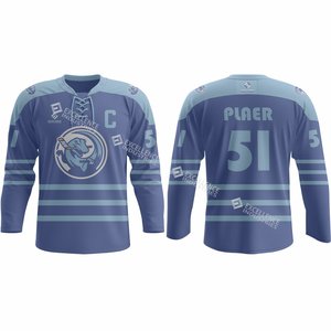 สินค้ามาใหม่ ชุดฮอกกี้น้ำแข็งดีไซน์สั่งทำพิเศษ คุณภาพระดับนานาชาติ ปักโลโก้และชื่อด้วยเทคนิค Tackle Twill ระบายอากาศได้ดี แห้งเร็ว เหมาะสำหรับฤดูร้อน - Product Image 3