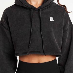 Nueva Sudadera con Capucha Oversize para Mujer, Estilo Vintage Desgastado con Lavado Ácido, Ecológica y Transpirable, de Poliéster y Algodón - Product Image 1