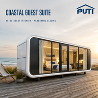 Maisonnette modulaire préfabriquée Apple Cabin de 20 pieds et 40 pieds, prête à vivre, avec chambre et salle de bain, idéale pour la location en gîte.