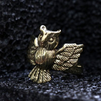 Nouvel arrivage de bagues de hibou plaquées or 18 carats étanches bagues de doigt en laiton pour femmes/hommes bijoux de mode gravés avec nom personnalisé