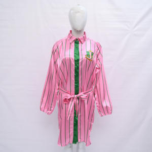 Vestido Formal Profesional de Diseñador para Mujer, Manga Larga, Moderno, de Seda, con Logotipo Bordado, Decoración con Botones, Largo hasta la Rodilla, para Fiestas y Uso Diario - Product Image 1