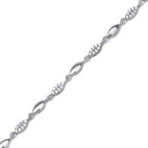 <b>Chain</b> <b>Bracelet</b> Geometric Shape Round Cut Zircon Stone Turkish Handmade Wholesale 925 Sterling <b>Silver</b> Jewelry - Product Image 3