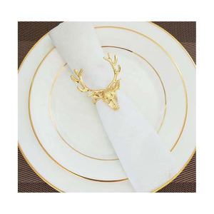 Anneau de serviette en métal doré unique, design de coffre, anneau de serviette, fournitures étrangères, décoration de Table, anneau de serviette rond - Product Image 3