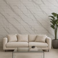 Carreaux muraux en porcelaine moderne polie et émaillée 600 mm x 1200 mm, design Milagro Satvario avec surface Malabar pour villa, adhésif inclus