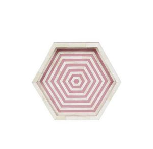 NOUVEAU LANCEMENT | Plateau d'incrustation d'os HexaLuxe | Plateau hexagonal orange et blanc de qualité supérieure pour le service officiel, la décoration de luxe et les intérieurs - Product Image 4