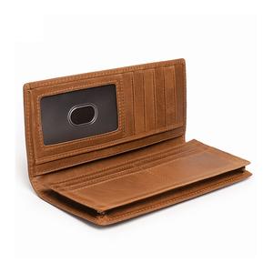 High Quality Money & Credit Cards Holder <b>Long</b> Full Grain Man Cowhide Real Leather <b>Mens</b> <b>Wallet</b> Customized Foolable Cardholder - Product Image 2