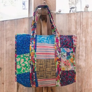 Sac fourre-tout matelassé vintage bohème fait main pour femme, fermeture éclair, doublure en toile, hiver, été, voyage, shopping, multicolore - Product Image 2