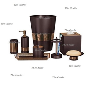 Ensemble de salle de bain martelé en cuivre ensemble de salle de bain six pièces de taille et de forme personnalisées pour la maison et l'hôtel - Product Image 4