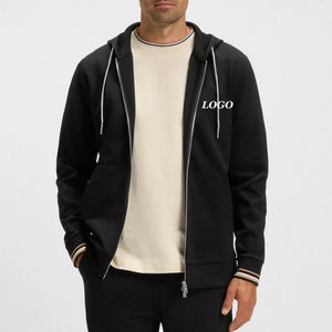 Men Customized Logo & <b>Zip</b> Up Closure / Wholesale Rate Cheap Rate <b>Hoodie</b> OEM Service Breathable Fabric With Drawstrings & <b>Pockets</b> - Product Image 1