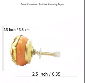Muebles de lujo marroquíes, tiradores de cerámica naranja de filigrana dorada, tiradores de Metal para cajón de armario para cocina y comedor CK 558 - Product Image 3