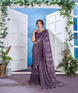 Saris de mariée et de soirée luxueux en georgette, coton, rayonne et soie avec broderies et designs modernes - Product Image 3