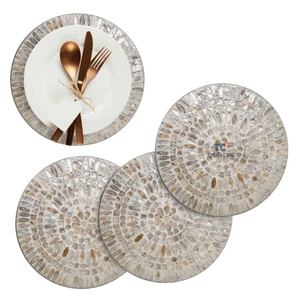 Wholesale Hot Design High Quality Mother of Pearl Decorative <b>Round</b> <b>Table</b> Placemat Capiz Shell Inlay Placemats - Product Image 5