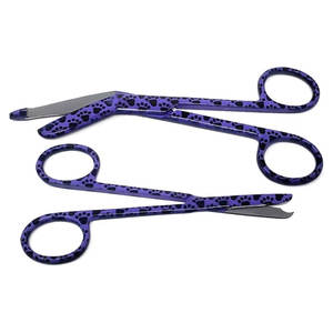 Ciseaux à bandage d'infirmière 5.5 "et ciseaux à point de suture 4.5" Lot de 2 pattes violettes en acier inoxydable Design - Product Image 6