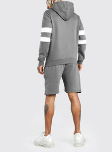 Sweat à capuche rayé et Short pour hommes, ensemble court avec pull à capuche avec Short, mode d'été 2023 - Product Image 2