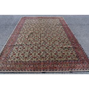 Alfombra Turca Vintage, Alfombra de 7.3x10.2 pies, Alfombra con Estampado Animal en Rojo y Azul - Product Image 4