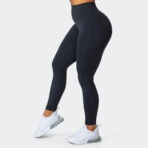 Collants de sport en coton/bambou respirants antibactériens à taille haute sans couture personnalisés pour leggings de yoga de fitness - Product Image 3