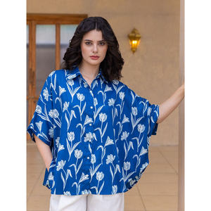 Poncho de Punto con Estampado Floral de Leopardo para Mujer, Corte Holgado, Largo, Sin Cuello, para Primavera, Otoño, Oficina, Fiesta - Product Image 1