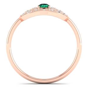 REYES New Arrival 14K Solid Gold GRA Certified Moissanite Engagement Proposal Ring For Women <b>Green</b> <b>Emerald</b> Gemstone <b>Jewelry</b> - Product Image 4