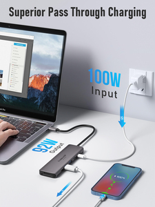 TC45 7 en 1 Tipo-C a 4K 60Hz HDMI 2,0 Estación de acoplamiento Concentrador USB con tarjeta PD SD TF de 100W Tipo-C - Product Image 5