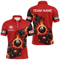 Camisetas de Billar con Estampado Digital y Tejido Sólido para Hombres y Mujeres, Torneo de Billar, Snooker, ODM, 100% Poliéster