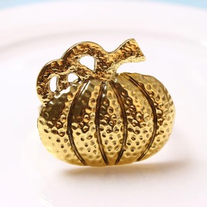 Citrouille et feuille d'automne or rond de serviette élégant décor de table d'automne parfait pour les mariages de Thanksgiving et les repas saisonniers - Product Image 4