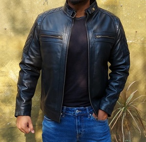 Modern <b>Slim</b> <b>Fit</b> Genuine Leather <b>Jacket</b> For Men Designed For Comfort And Refined Style In Contemporary Wear From India - Product Image 4