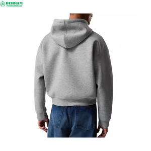 Custom Vintage Red Unisex Zipper Hoodies Regular Fit Drop Shoulder Thermal Polyester/Cotton French Terry 400 Grams Hooded - Product Image 3