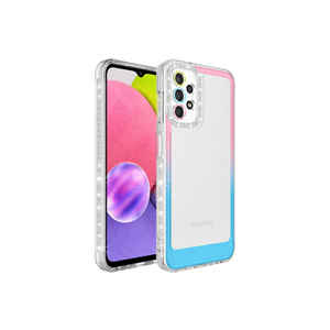 Funda de Silicona con Degradado Brillante Estilo Ins para Samsung Galaxy A73 Plus, Carcasa Trasera Delgada con Protección de Lente en Rosa/Azul - Product Image 1