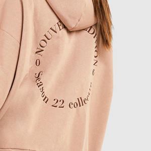 Sudaderas con logotipo personalizado Jersey suelto bordado liso para mujer 100% sudaderas de algodón Sudaderas con capucha extragrandes para mujer - Product Image 5