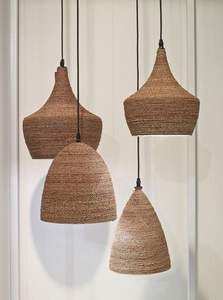 High Quality Modern Seagrass Rattan <b>Bamboo</b> Handwoven Customizable Chandelier Lampshade for Home Cafe Decor - Product Image 2