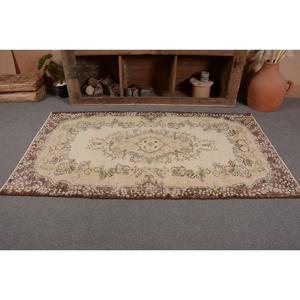 Tapis turc vintage grande surface 3.8 X 6.9ft classique Beige marron Patchwork motif laine matériau Latex support pour chambre couloir - Product Image 4