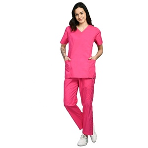 Uniforme de enfermera de dos piezas para mujer de la mejor calidad, comodidad para todo el día, Media manga, doble costura, diseño Flexible, uniformes de enfermería - Product Image 1