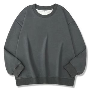 Sudaderas con capucha de punto de algodón orgánico 100%, ropa de calle informal personalizada con cuello redondo para mujer, sudaderas Premium transpirables de gran tamaño - Product Image 5