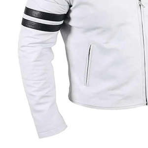 Chaqueta de Cuero de Oveja de Invierno para Hombre de Primera Calidad con Tejido Transpirable de Lona, Cierre de Cremallera, Colores Blanco y Negro - Product Image 5