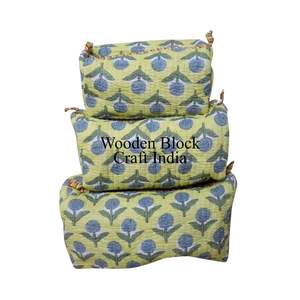 Juego de 3 Bolsas de Cosméticos Acolchadas con Cierre, 100% Algodón, Ecológicas, para Mujer, para Artículos de Tocador - Product Image 6