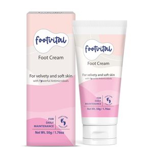 Footvital Foot Cream con mantequilla hidratante Kokum para talones secos, ásperos, agrietados y agrietados, cuidado de invierno, reparación de pies, Cream-50gm - Product Image 1
