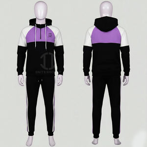Ensemble de survêtement 2 pièces pour homme 2026 en molleton technique délavé imprimé, avec logo personnalisé, comprenant un sweat à capuche zippé et un pantalon de jogging, style streetwear de marque de luxe - Product Image 4