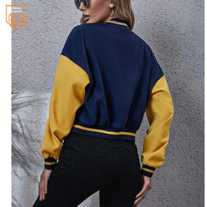 Nouvelle arrivée veste universitaire courte à épaules tombantes pour femmes veste Letterman personnalisée de haute qualité MEGA respirant imprimé - Product Image 2